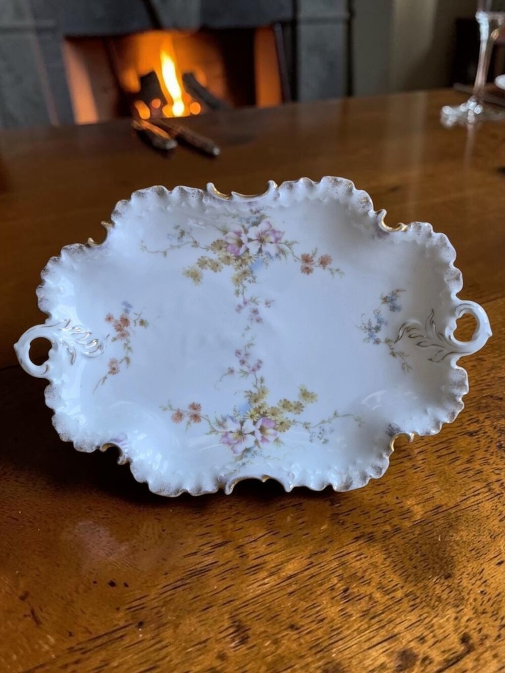 Antique Rosenthal Porcelain Platter Monbijou R.C. Hand Painted Floral 1891